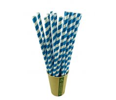 Papierové slamky Modro-Biele 8x250mm
